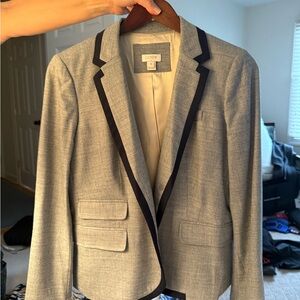 J. Crew Gray Blazer with Black Trim